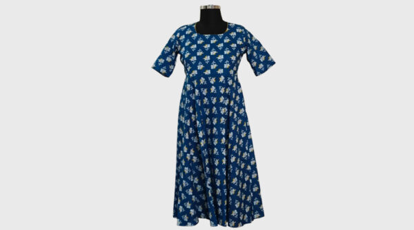 White With Blue Floral Print